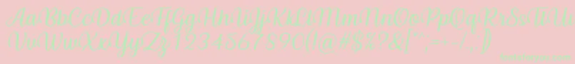 Byby Font Italic Font – Green Fonts on Pink Background