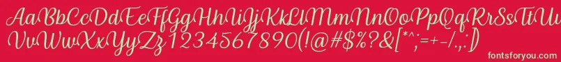 Byby Font Italic-fontti – vihreät fontit punaisella taustalla