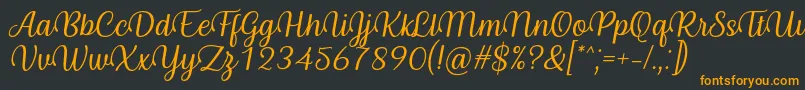 Byby Font Italic-fontti – oranssit fontit mustalla taustalla