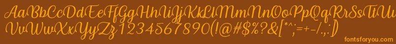 fuente Byby Font Italic – Fuentes Naranjas Sobre Fondo Marrón