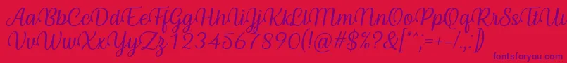Byby Font Italic Font – Purple Fonts on Red Background