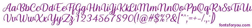 Byby Font Italic-fontti – violetit fontit valkoisella taustalla