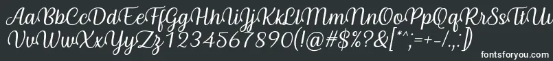 フォントByby Font Italic – 黒い背景に白い文字