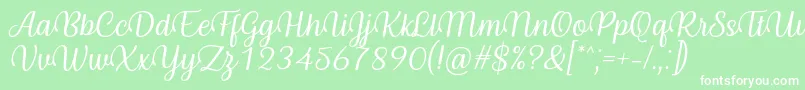 Byby Font Italic Font – White Fonts on Green Background