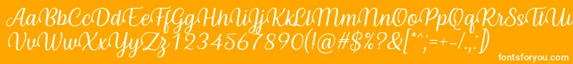 Byby Font Italic Font – White Fonts on Orange Background