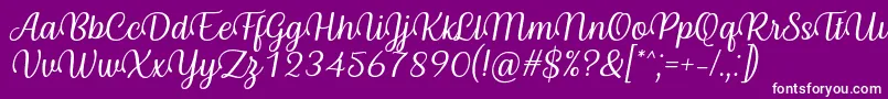 Fonte Byby Font Italic – fontes brancas em um fundo violeta