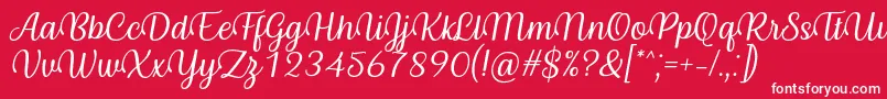 フォントByby Font Italic – 赤い背景に白い文字