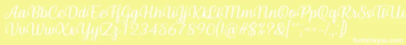 フォントByby Font Italic – 黄色い背景に白い文字