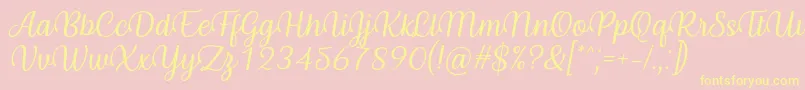 fuente Byby Font Italic – Fuentes Amarillas Sobre Fondo Rosa