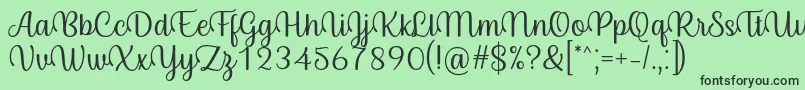 Шрифт Byby Font Regular – чёрные шрифты на зелёном фоне