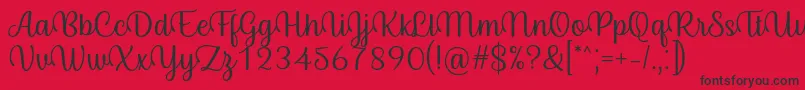 Czcionka Byby Font Regular – czarne czcionki na czerwonym tle