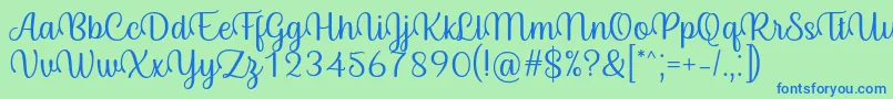 Шрифт Byby Font Regular – синие шрифты на зелёном фоне