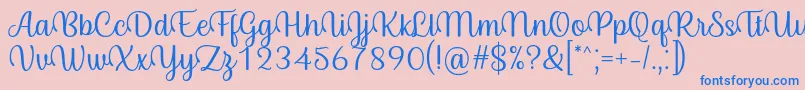 Byby Font Regular Font – Blue Fonts on Pink Background