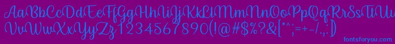 Byby Font Regular Font – Blue Fonts on Purple Background