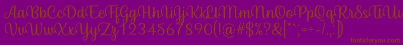 Byby Font Regular Font – Brown Fonts on Purple Background