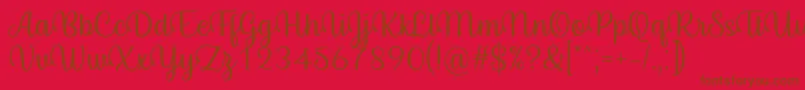 Byby Font Regular Font – Brown Fonts on Red Background