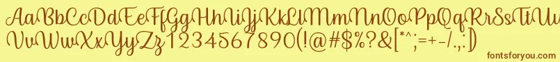 Шрифт Byby Font Regular – коричневые шрифты на жёлтом фоне