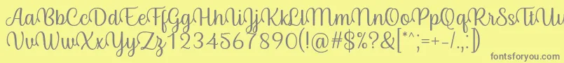 Czcionka Byby Font Regular – szare czcionki na żółtym tle
