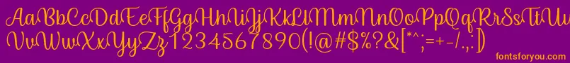 Byby Font Regular-fontti – oranssit fontit violetilla taustalla