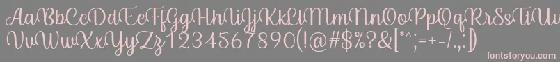 フォントByby Font Regular – 灰色の背景にピンクのフォント