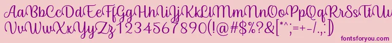 Byby Font Regular-fontti – violetit fontit vaaleanpunaisella taustalla