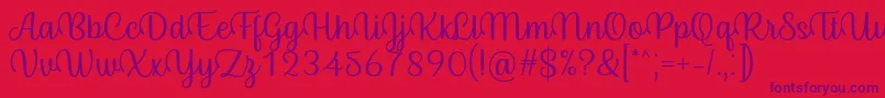 Byby Font Regular-Schriftart – Violette Schriften auf rotem Hintergrund