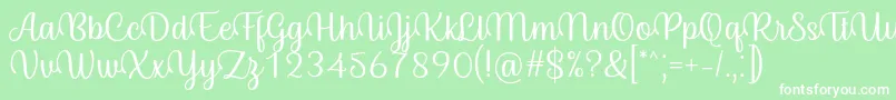 Czcionka Byby Font Regular – białe czcionki na zielonym tle