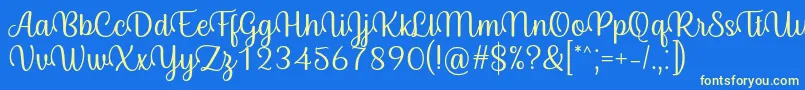 Шрифт Byby Font Regular – жёлтые шрифты на синем фоне