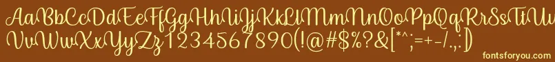 Byby Font Regular Font – Yellow Fonts on Brown Background