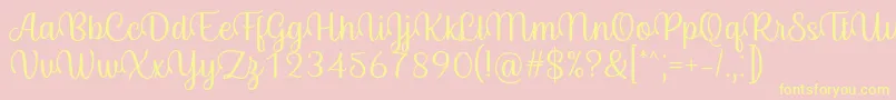 Byby Font Regular Font – Yellow Fonts on Pink Background