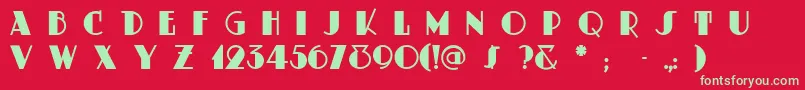 フォントDustyrose – 赤い背景に緑の文字