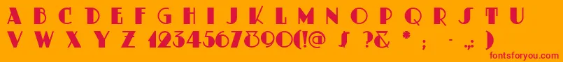 Dustyrose-Schriftart – Rote Schriften auf orangefarbenem Hintergrund