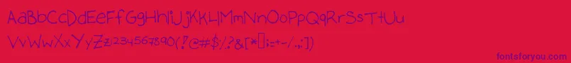 Stephanieee-Schriftart – Violette Schriften auf rotem Hintergrund