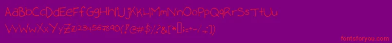 フォントStephanieee – 紫の背景に赤い文字