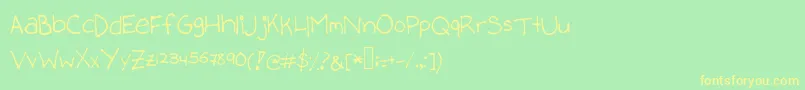 Stephanieee-fontti – keltaiset fontit vihreällä taustalla