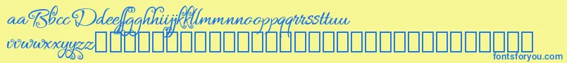 Bykars Demo Font – Blue Fonts on Yellow Background