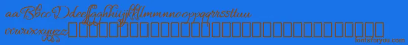Bykars Demo Font – Brown Fonts on Blue Background