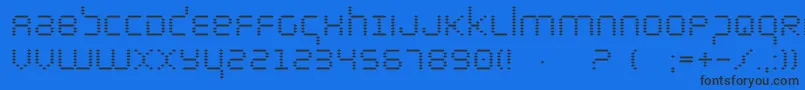 bytepolice-Schriftart – Schwarze Schriften auf blauem Hintergrund