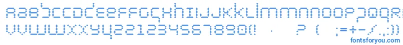 フォントbytepolice – 白い背景に青い文字