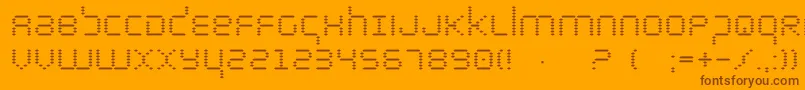 bytepolice-Schriftart – Braune Schriften auf orangefarbenem Hintergrund