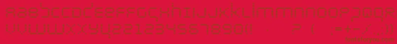 bytepolice-Schriftart – Braune Schriften auf rotem Hintergrund