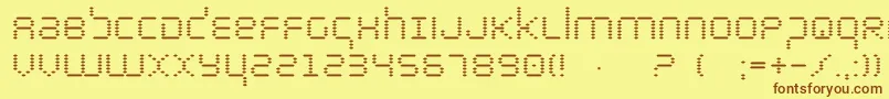 フォントbytepolice – 茶色の文字が黄色の背景にあります。