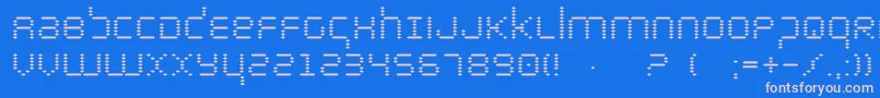 bytepolice-fontti – vaaleanpunaiset fontit sinisellä taustalla