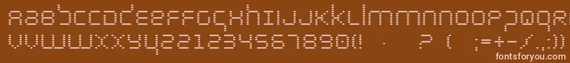 bytepolice-fontti – vaaleanpunaiset fontit ruskealla taustalla
