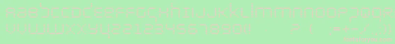 bytepolice-fontti – vaaleanpunaiset fontit vihreällä taustalla