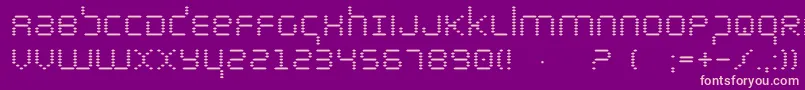 bytepolice-fontti – vaaleanpunaiset fontit violetilla taustalla