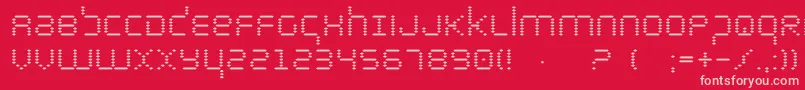 bytepolice-fontti – vaaleanpunaiset fontit punaisella taustalla