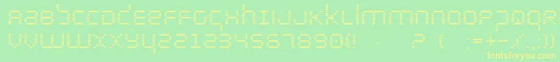 bytepolice-fontti – keltaiset fontit vihreällä taustalla