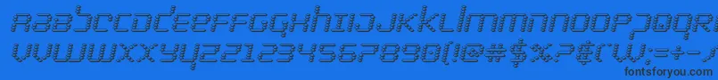 bytepolice3dital Font – Black Fonts on Blue Background