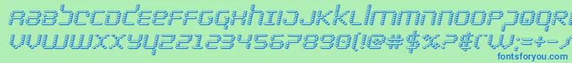 bytepolice3dital Font – Blue Fonts on Green Background